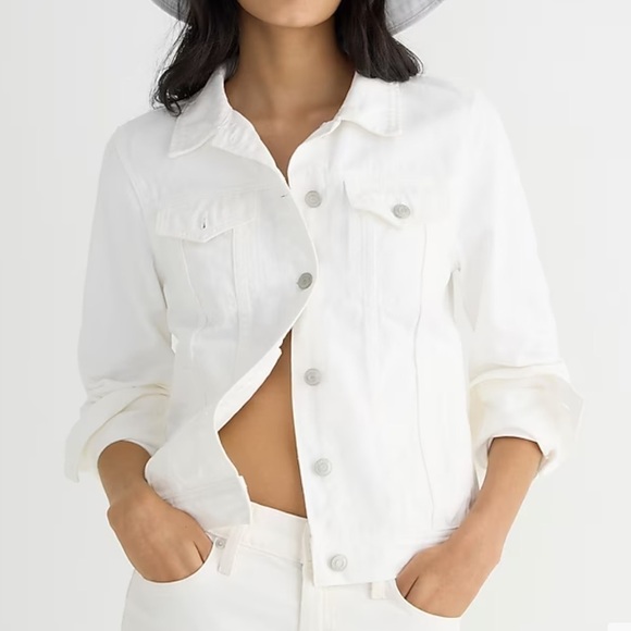 J. Crew Classic denim jacket in white BH763 White XXS - Picture 2 of 7